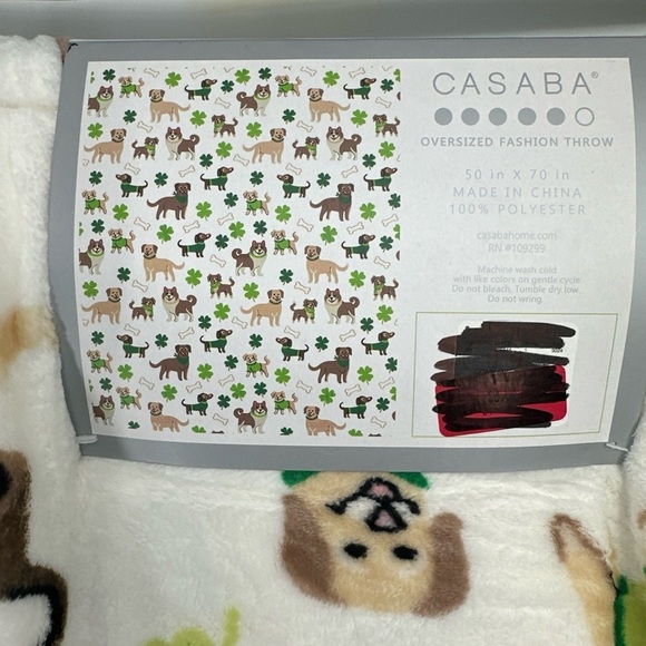 St Patrick' s Day Oversized Throw Blanket Dogs Shamrocks, Bones 50” X 70” - Picture 4 of 6